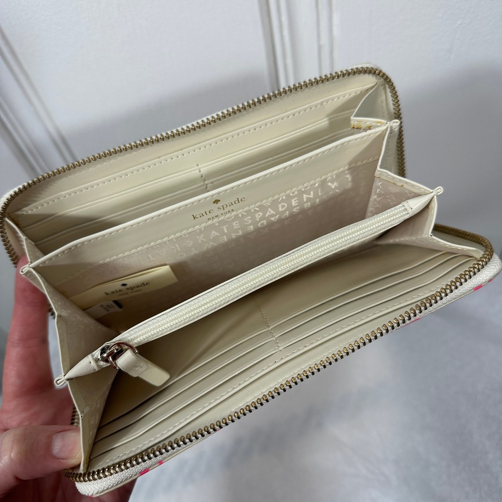 Kate Spade Wallet Womens OS Pink Flamingo Cream Good Zip Around WLRU1182 - Picture 7 of 10